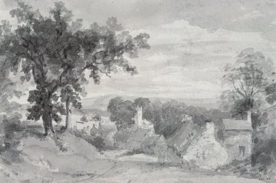 The Entrance to the Village of Edensor by John Constable